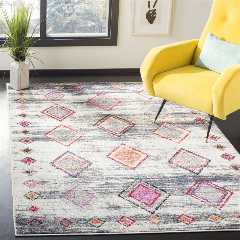 Safavieh Adirondack 8' x 10' Rug in Light Gray and Red