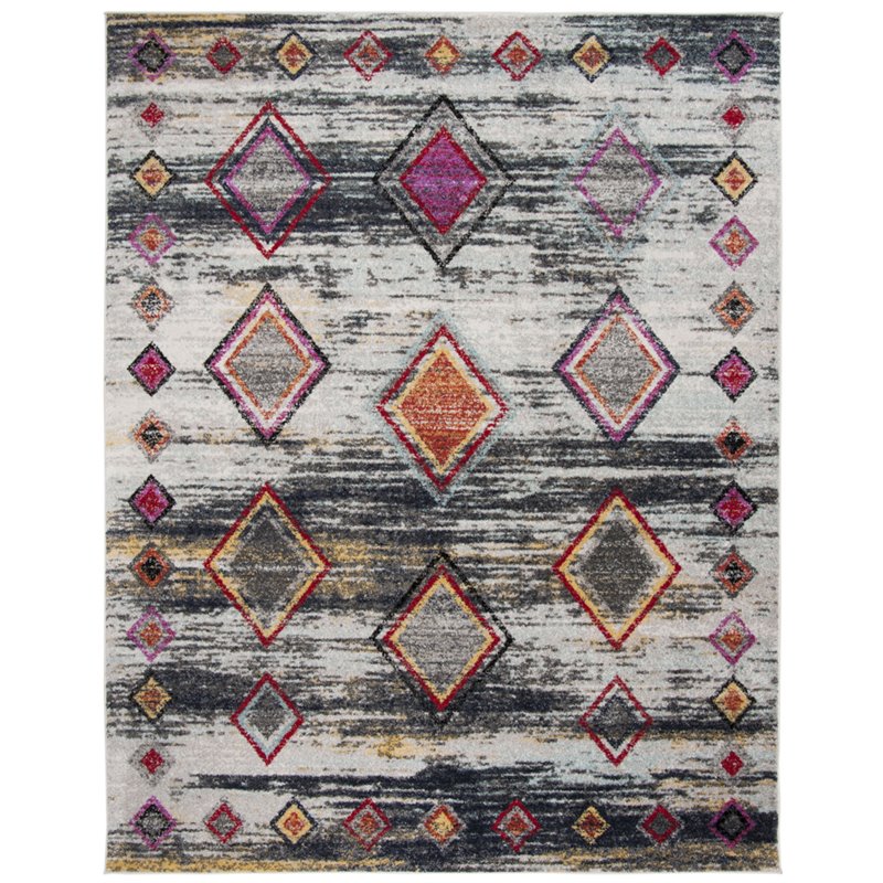 Safavieh Adirondack 8' x 10' Rug in Light Gray and Red