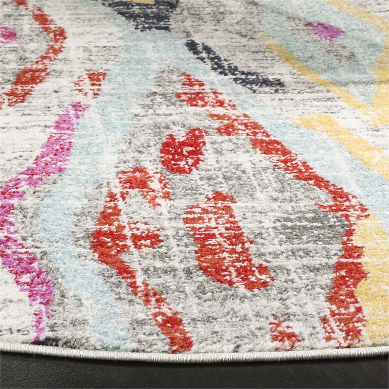 Safavieh Adirondack 8' x 10' Rug in Light Gray and Red