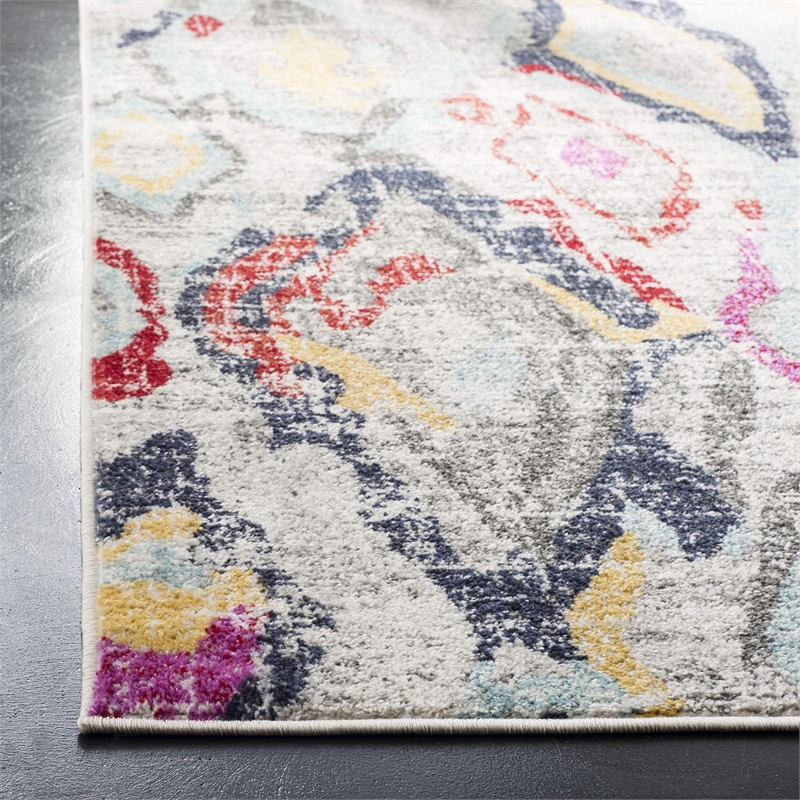 Safavieh Adirondack 8' x 10' Rug in Light Gray and Red