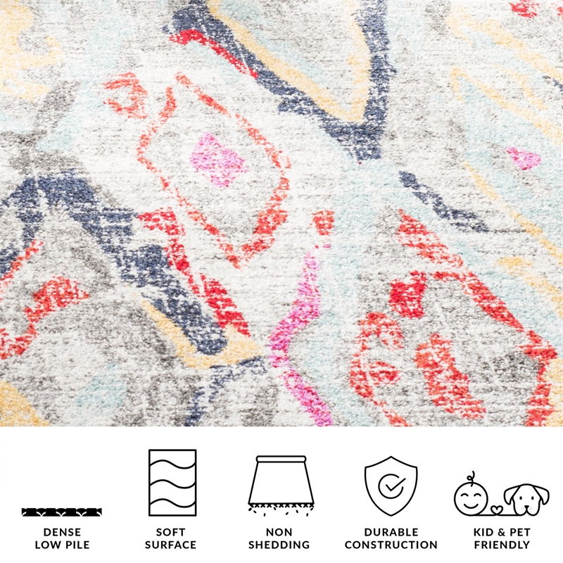 Safavieh Adirondack 8' x 10' Rug in Light Gray and Red