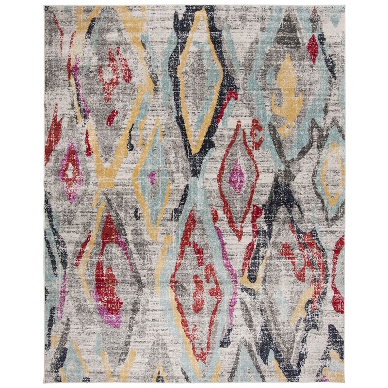 Safavieh Adirondack 9' x 12' Rug in Light Gray and Red