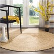 Safavieh Natural Fiber 9' Round Hand Woven Jute Rug in Natural