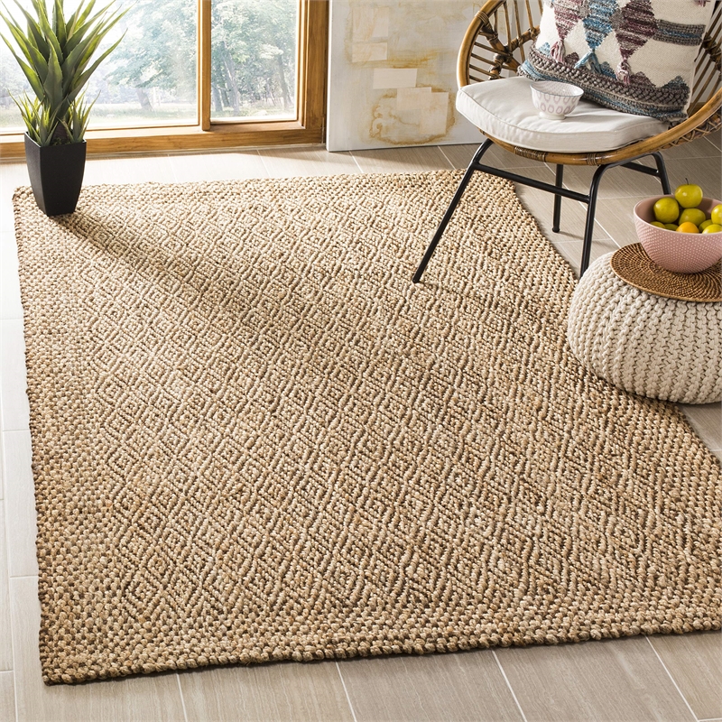 Safavieh Natural Fiber 5' Square Hand Woven Jute Rug in Natural