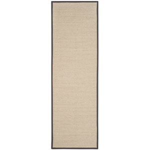 Safavieh Natural Fiber 2'6&quot x 12' Runner Rug in Natural and Dark Gray