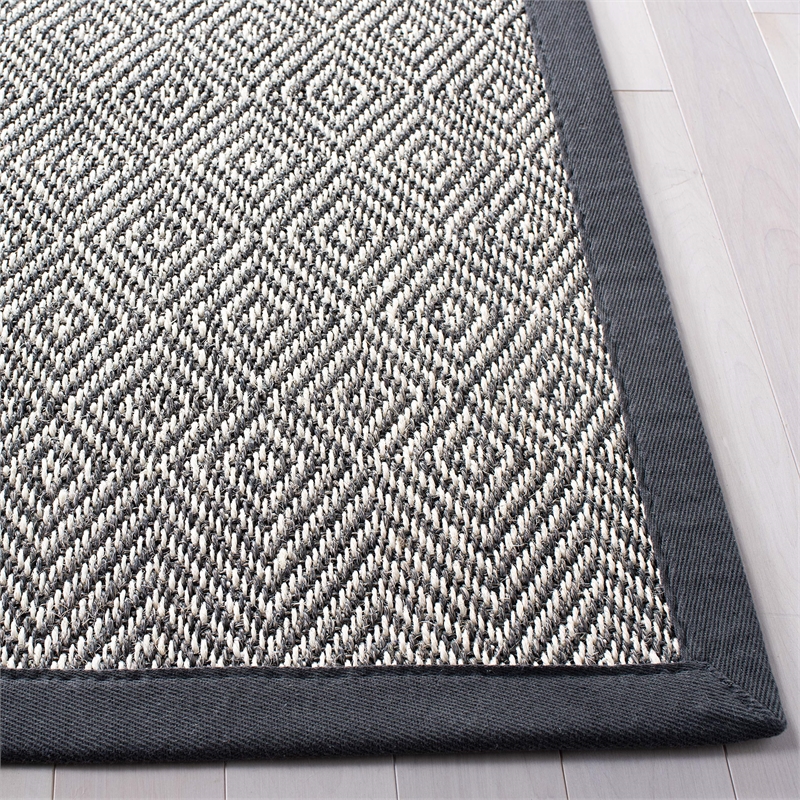 Safavieh Natural Fiber 9' x 12' Rug in Natural and Dark Gray