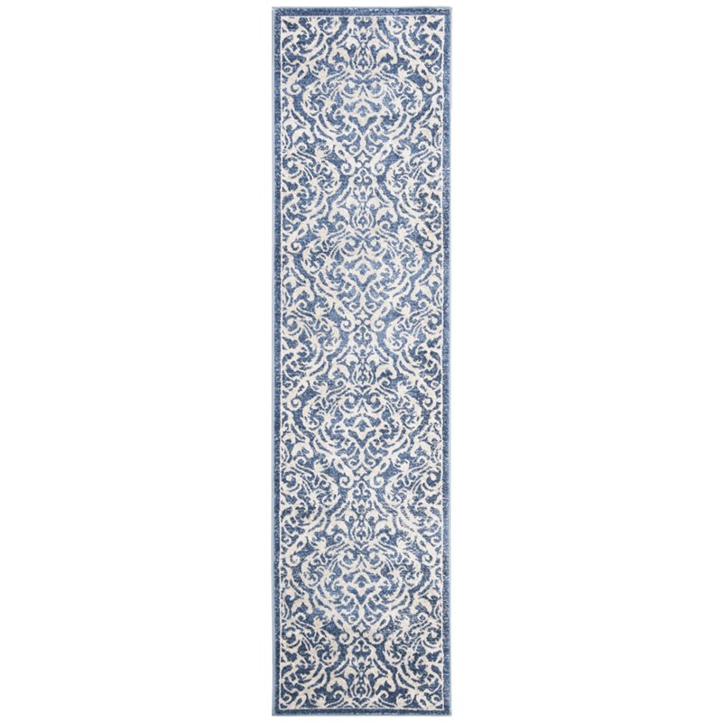 Safavieh Brentwood 2' x 8' Runner Rug in Navy and Cream
