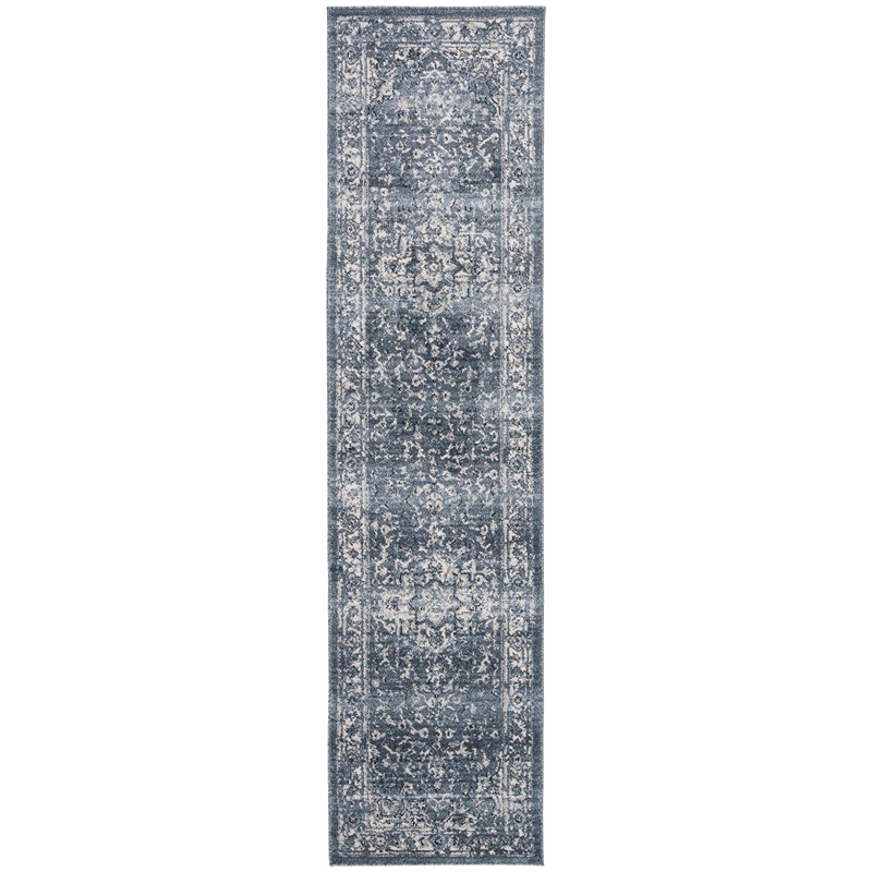 Safavieh Charleston 2' x 8' Runner Rug in Navy and Cream