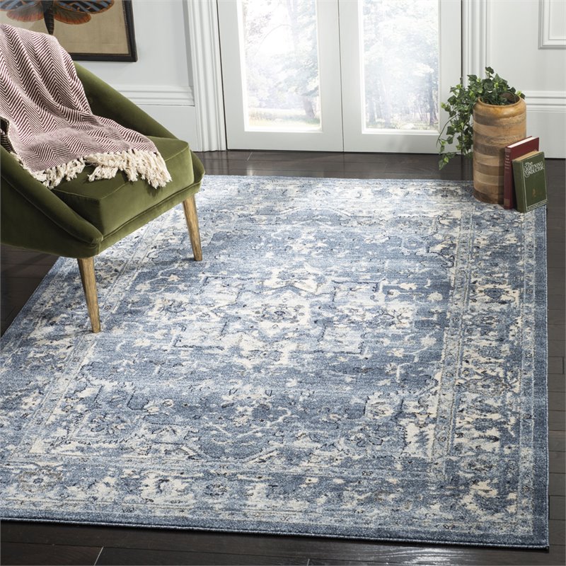 Safavieh Charleston 4' x 6' Rug in Navy and Cream