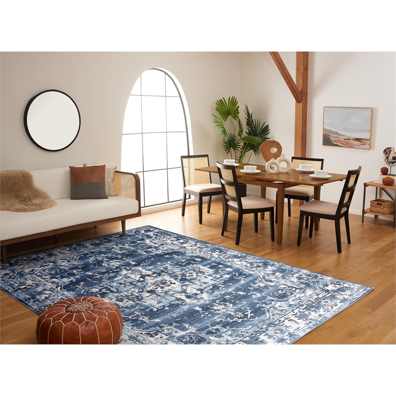 Safavieh Charleston 9' x 12' Rug in Navy and Cream