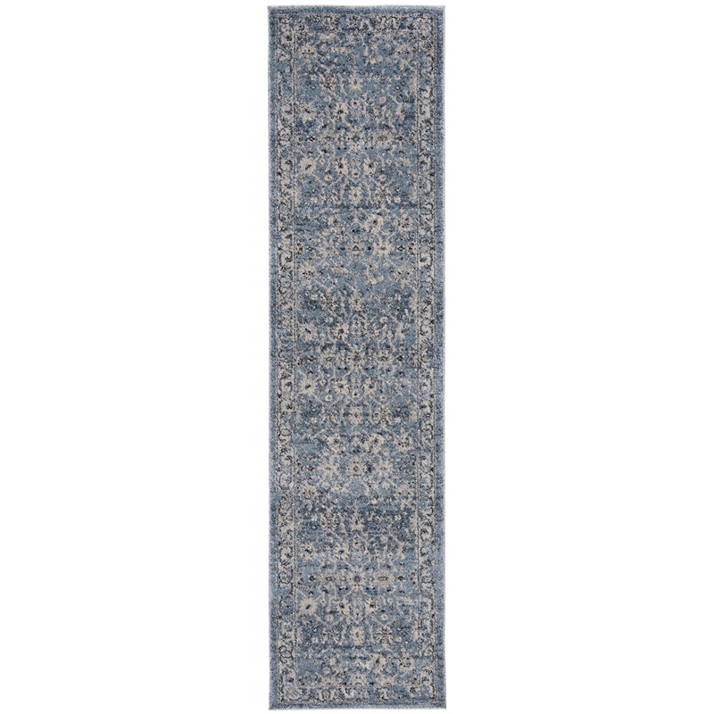 Safavieh Charleston 2' x 8' Runner Rug in Navy and Light Gray