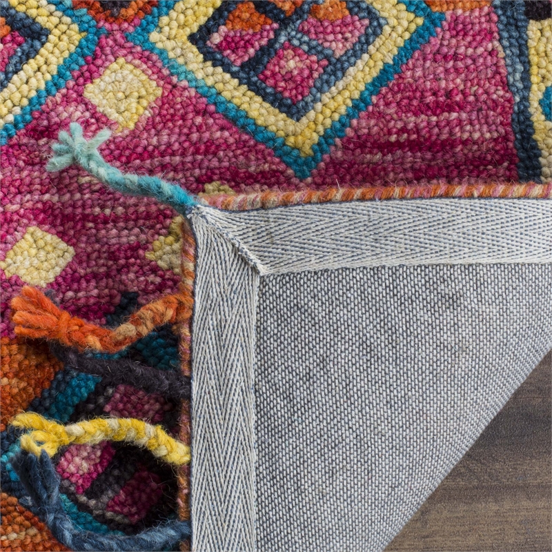 Safavieh Aspen 6' x 9' Hand Tufted Wool Rug in Orange and Fuchsia