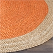 Safavieh Natural Fiber 9' Round Hand Woven Jute Rug in Orange