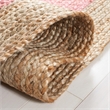 Safavieh Natural Fiber 7' Round Hand Woven Jute Rug in Pink