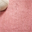 Safavieh Natural Fiber 7' Round Hand Woven Jute Rug in Pink