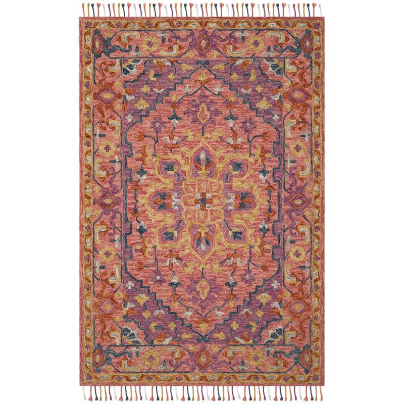 Safavieh Aspen 9' x 12' Hand Tufted Wool Rug in Pink and Violet