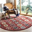 Safavieh Heritage 6' Round Hand Tufted Wool Rug in Red and Blue