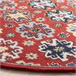 Safavieh Heritage 6' Round Hand Tufted Wool Rug in Red and Blue