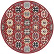 Safavieh Heritage 6' Round Hand Tufted Wool Rug in Red and Blue