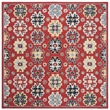 Safavieh Heritage 6' Square Hand Tufted Wool Rug in Red and Blue