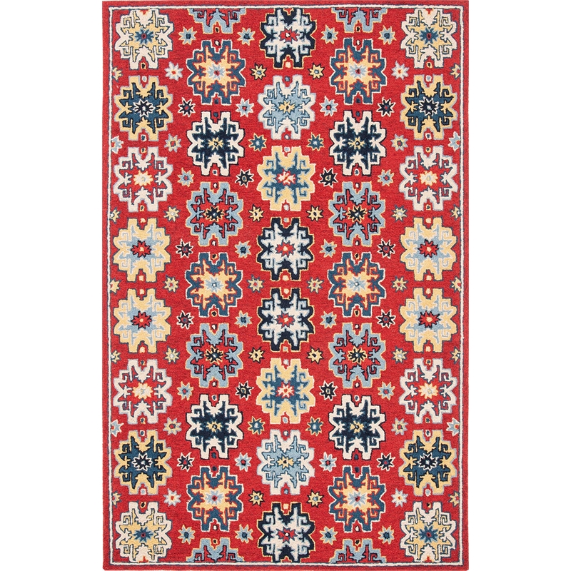 Safavieh Heritage 6' x 9' Hand Tufted Wool Rug in Red and Blue