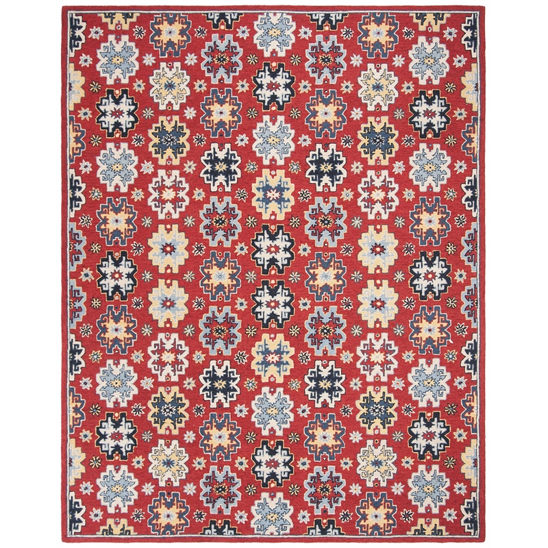Safavieh Heritage 8' x 10' Hand Tufted Wool Rug in Red and Blue