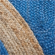 Safavieh Natural Fiber 10' Round Hand Woven Jute Rug in Royal Blue