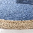 Safavieh Natural Fiber 10' Round Hand Woven Jute Rug in Royal Blue
