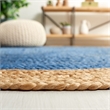 Safavieh Natural Fiber 10' Round Hand Woven Jute Rug in Royal Blue