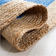 Safavieh Natural Fiber 10' Round Hand Woven Jute Rug in Royal Blue
