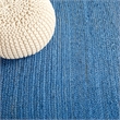 Safavieh Natural Fiber 10' Round Hand Woven Jute Rug in Royal Blue
