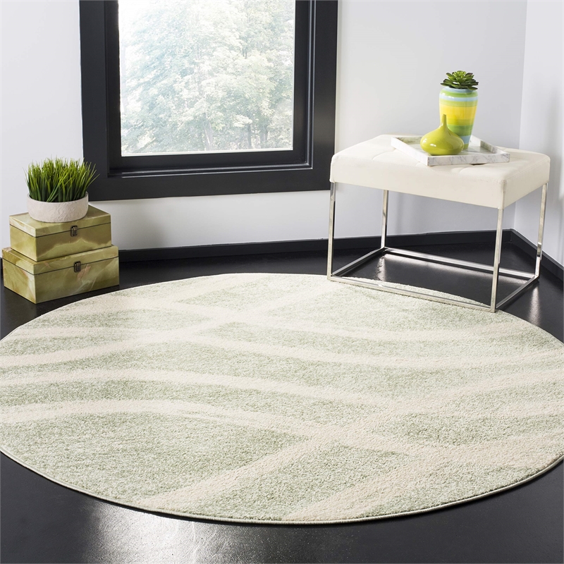 Safavieh Adirondack 4' Round Rug in Sage and Cream