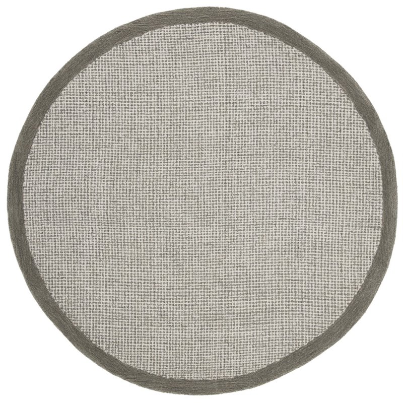 Safavieh Abstract 6' Round Hand Tufted Wool Rug in Sage and Ivory