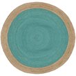 Safavieh Natural Fiber 9' Round Hand Woven Jute Rug in Teal