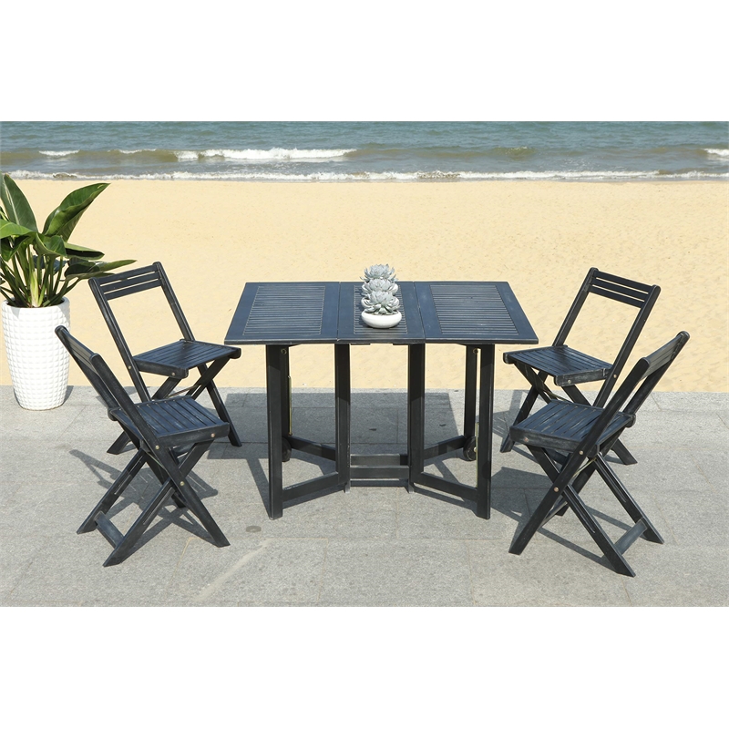 Safavieh Arvin 5 Piece Patio Dining Set in Black