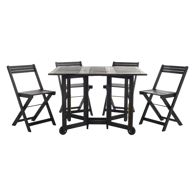 Safavieh Arvin 5 Piece Patio Dining Set in Black