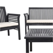 Safavieh Carson 4 Piece Patio Sofa Set in Black and White