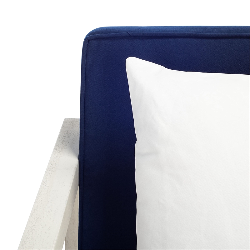 Safavieh Montez 4 Piece Patio Sofa Set in White and Navy