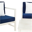 Safavieh Montez 4 Piece Patio Sofa Set in White and Navy