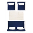 Safavieh Montez 4 Piece Patio Sofa Set in White and Navy