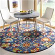 Safavieh Aspen 7' Round Hand Tufted Wool Rug in Navy and Red