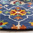 Safavieh Aspen 7' Round Hand Tufted Wool Rug in Navy and Red