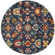 Safavieh Aspen 7' Round Hand Tufted Wool Rug in Navy and Red
