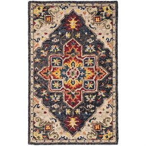 Safavieh Aspen 5' x 8' Hand Tufted Wool Rug in Charcoal and Cream