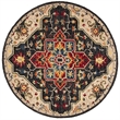 Safavieh Aspen 7' Round Hand Tufted Wool Rug in Charcoal and Cream