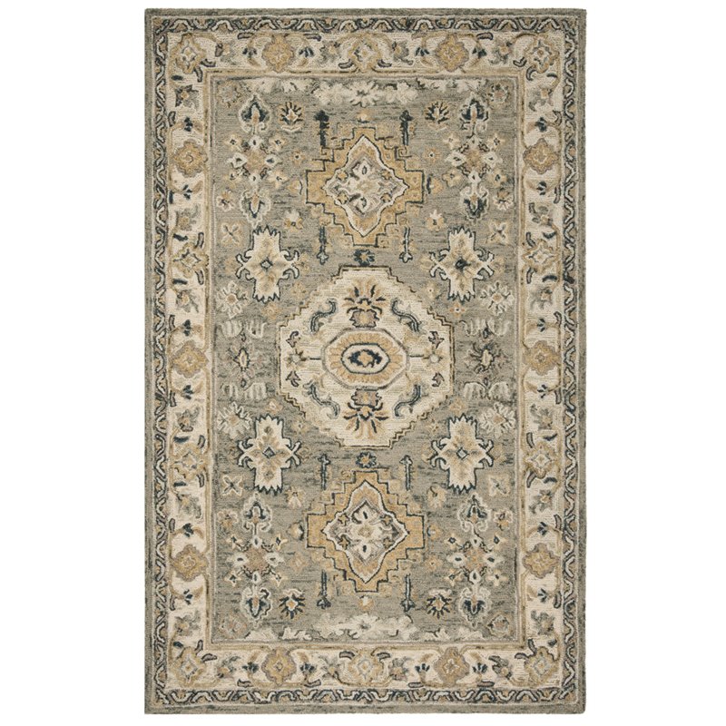 Safavieh Aspen 4' x 6' Hand Tufted Wool Rug in Moss and Ivory