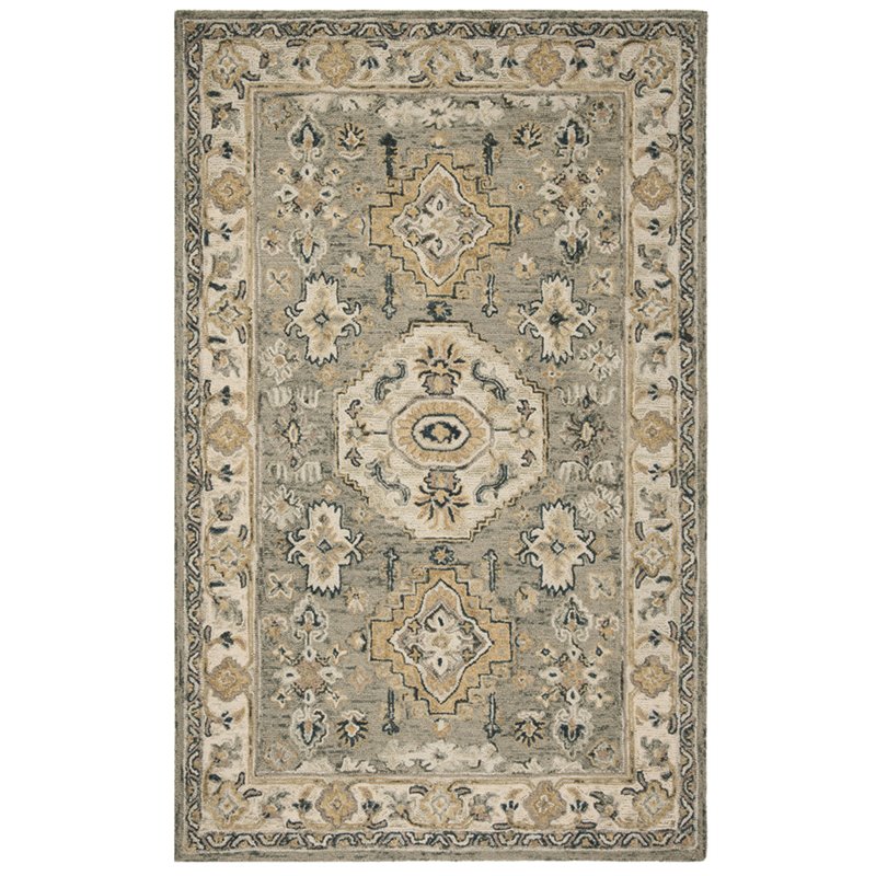 Safavieh Aspen 5' x 8' Hand Tufted Wool Rug in Moss and Ivory