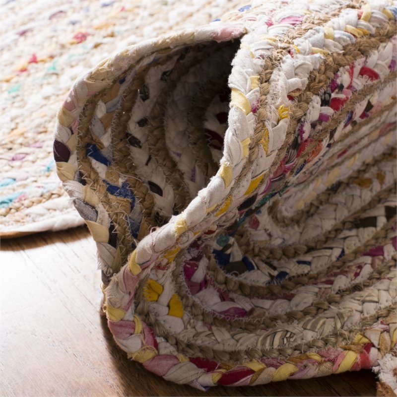 Safavieh Cape Cod 4' x 6' Hand Woven Jute Rug in Ivory and Natural