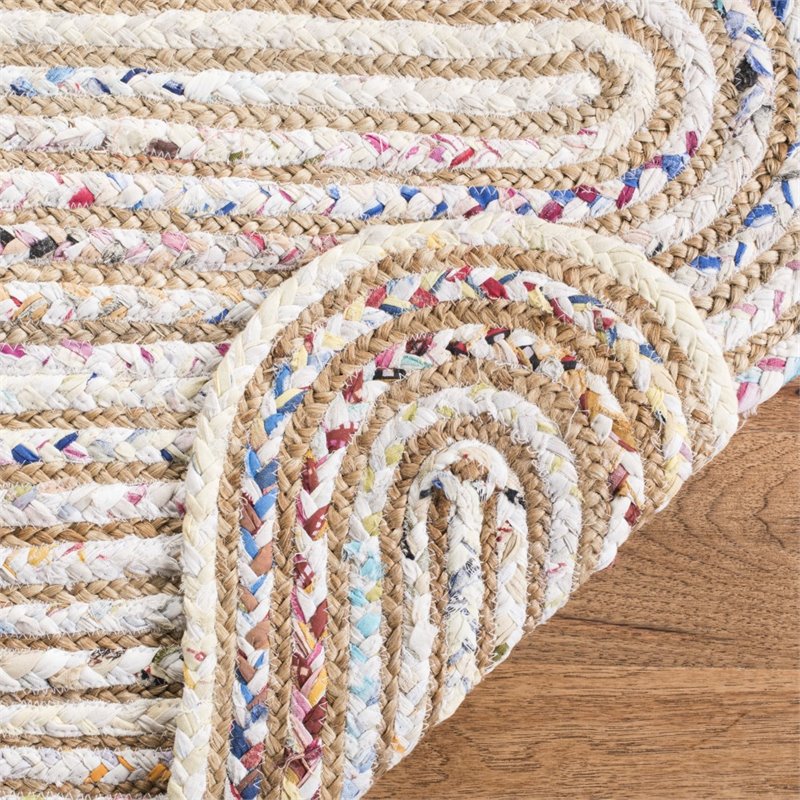 Safavieh Cape Cod 4' x 6' Hand Woven Jute Rug in Ivory and Natural