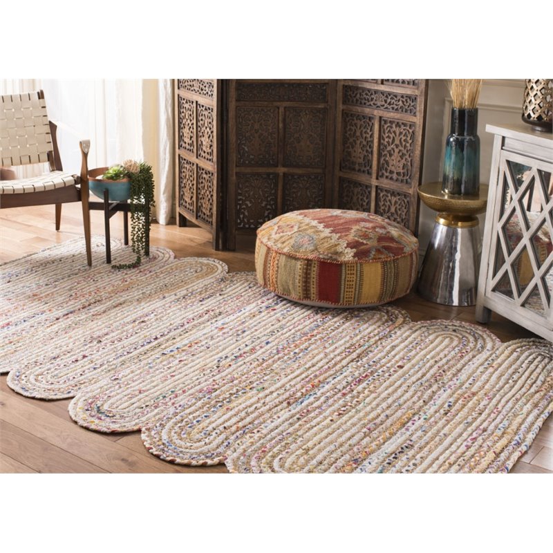 Safavieh Cape Cod 5' x 8' Hand Woven Jute Rug in Ivory and Natural